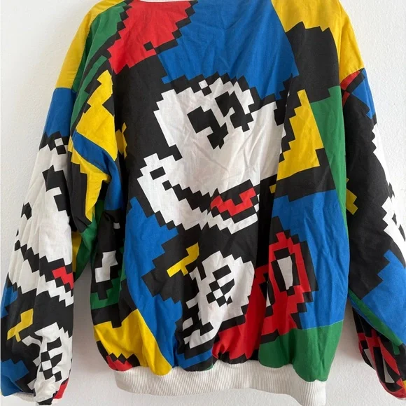 Vtg 80’s Reversible Vibrant Disney’s Mickey Mouse Pixel Art puffy mens shirt - Picture 3 of 4